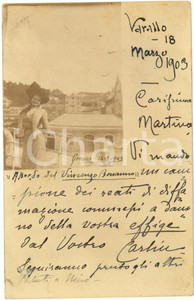 1903 GENOVA Ritratto soprano Nina GARELLI su nave "Vincenzo Bonanno" - Foto RARA