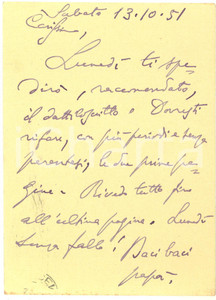 1951 VARESE Domenico BULFERETTI corregge dattiloscritto del figlio - AUTOGRAFO