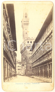 1865 ca FIRENZE Veduta laterale di Palazzo Vecchio - Foto Fratelli ALINARI CDV