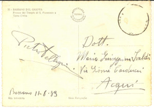 1939 BASSANO DEL GRAPPA Cartolina botanico Pietro PELLEGRINI - Autografo FG VG
