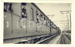 1950 ca Stazione di GENOVA RIVAROLO - Treno in partenza - Foto cartolina ANIMATA