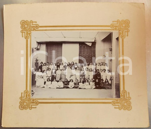 1900 ca PIEMONTE (?) Istituto femminile - Bambine con l'insegnante - Foto VINTAGE 36x31 cm