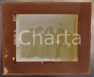1910 ca SALUZZO Ritratto di un gruppo di seminaristi - Foto G. BERARDO 32x27 cm