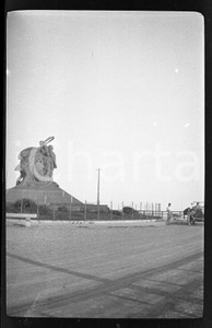 Fotografia d epoca originale 1925 GENOVA QUARTO Monumento ai Mille  Veduta con auto  NEGATIVO ORIGINALE 1