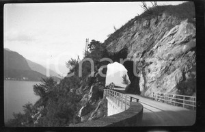 Fotografia d epoca originale 1930 BELLAGIO Strada litoranea sul LAGO DI COMO   NEGATIVO ORIGINALE 1