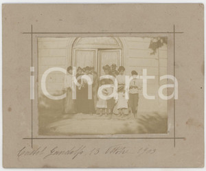 1903 CASTEL GANDOLFO Famiglia sul portone di una villa - Foto 17x14 cm