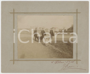1901 CASTELLI ROMANI Tre giovani con i cani - Foto ARTISTICA 17x14 cm
