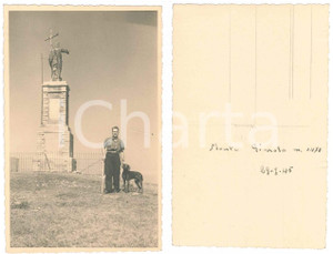 1945 MONTE GIAROLO Escursionista alla Statua del Redentore - Foto 9x14 cm