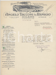 1941 MILANO Via A. Cecchi - Angelo TACCONI fu Remigio Prodotti Chimici - Lettera
