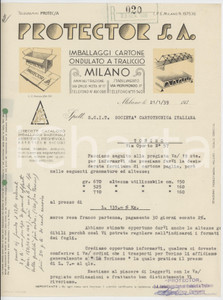 1939 MILANO Via Emilio Motta 17 - PROTECTOR S.A. Imballaggi in cartone - Lettera