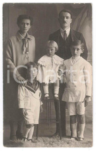1930 ca TORINO Ritratto di famiglia con tre figli - Foto BOGINO 9x14 cm