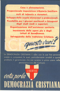 1950 ca DEMOCRAZIA CRISTIANA - Donna devi votare! *Pieghevole PROPAGANDA
