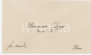 1925 ca BOSA (OR) Benvenuto LIPPI e consorte - Biglietto da visita Biglietto da visita con messaggio autografo.  GOOD/buono  Formato: 10x6 cm originale e autentica 1