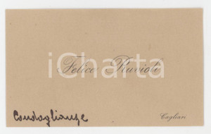 1920 ca CAGLIARI Felice RUVIOLI mercerie - Biglietto da visita