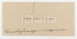 1920 ca CAGLIARI (?) Pina DESSI' (DESSY) TOLA *Biglietto AUTOGRAFO