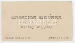 1920 ca BUENOS AIRES Catelina NOVARA Casa de confianza Stella d'Italia Biglietto