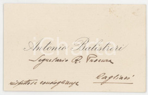 1920 ca CAGLIARI Antonio BALISTRERI - Segretario Regia Procura - Biglietto