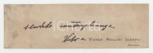 1920 ca MACOMER (NU) Wanda MELLINO SCARPA - Biglietto da visita AUTOGRAFO
