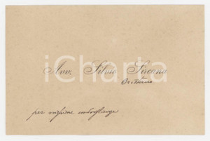 1920 ca ORISTANO Avv. Silvio SIRCANA - Biglietto da visita AUTOGRAFO