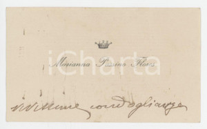 1920 ca NOBILTA' SARDEGNA Marianna PASSINO FLORES - Biglietto da visita