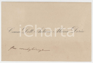 1920 ca BOSA (OR) Comm. Dott. Antonio Maria DERIU *Biglietto da visita AUTOGRAFO