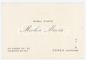 1950 ca CEREA (VR) Maria MERLIN Mobili d'arte - Biglietto da visita