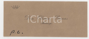 1920 ca SARDEGNA Nobile don Oliviero PRUNAS - BARRAGO - Biglietto AUTOGRAFO