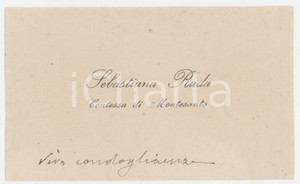 1920 ca CAGLIARI Sebastiana RUDA Contessa di MONTESANTO - Biglietto AUTOGRAFO