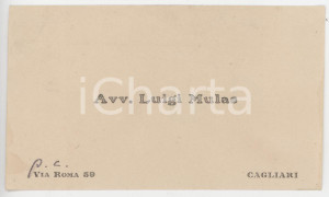 1920 ca CAGLIARI Avv. Luigi MULAS - Biglietto da visita