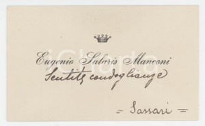 1920 ca NOBILTA' SARDEGNA SASSARI - Eugenio SALARIS MANCONI Biglietto da visita