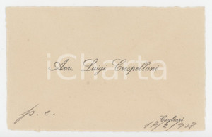 1927 CAGLIARI Avv. Luigi CRESPELLANI sindaco - Biglietto AUTOGRAFO