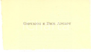 1920 ca NOBILTA' SARDEGNA Giovanni e Bice ANGIOY - Biglietto da visita