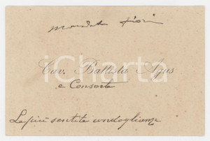 1920 ca CAGLIARI Battista AGUS spedizioniere marittimo - Biglietto AUTOGRAFO