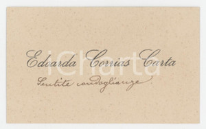 1920 ca ORISTANO Edoarda CORRIAS CARTA - Biglietto da visita AUTOGRAFO