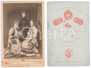1880 ca FIRENZE Ritratto di tre nobili sorelle - Foto MONTABONE 11x16 cm