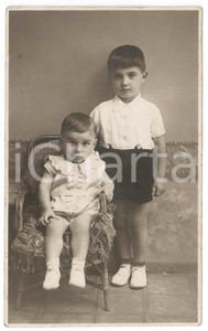 1930 ca VOGHERA - Ritratto di due fratellini - Foto cartolina SCARANI