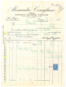 1931 TORINO Corso Ponte Mosca 15 Alessandro CONEGLIANO - Fattura per prugne (3)