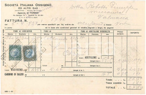 1938 MILANO - Società Italiana Ossigeno ed altri Gas - Fattura commerciale (3)