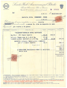 1931 GENOVA Società Italo-Americana pel Petrolio - Fattura petrolio Splendor (1)