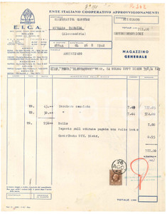 1942 MILANO C.so XXII Marzo EICA Ente Cooperativo Approvvigionamenti Fattura (1)