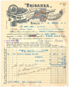 1929 TORINO Via Nizza 177 ERIDANEA Fabbrica di essenze ed estratti - Fattura (1)