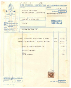 1939 MILANO C.so XXII Marzo EICA Ente Cooperativo Approvvigionamenti Fattura (6)