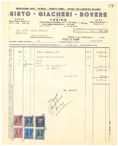 1949 TORINO Corso Unione Sovietica - SISTO GIACHERI ROVERE Coloniali - Fattura