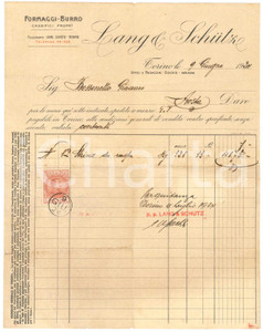 1924 TORINO Docks Porta Nuova - LANG & SCHÜTZ Caseifici propri - Fattura