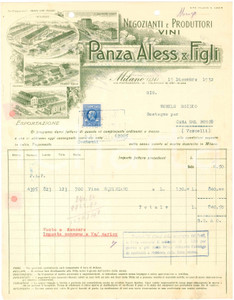 1932 MILANO Via Pietrasanta - Aless. PANZA & Figli Produttori Vini - Fattura (1)