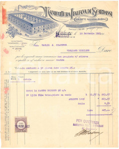 1921 MILANO Via Morosini 16 - Manifattura Italiana SCARDASSI - Fattura