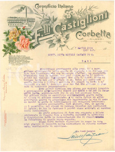 1934 CORBETTA (MI) F.lli CASTIGLIONI Coronificio Italiano - Lettera commerciale