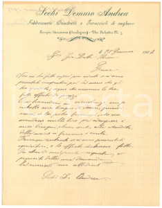 1907 SARDEGNA TEMPIO PAUSANIA Andrea SECHI DEMURO Turaccioli sughero - Lettera