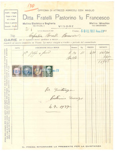 1937 VISONE (AL) - Fratelli PASTORINO fu Francesco Attrezzi agricoli - Fattura