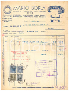 1942 TORINO - Mario BORLA via Tarino 9 - Cuoio, cinghia snodabile (10) *Fattura